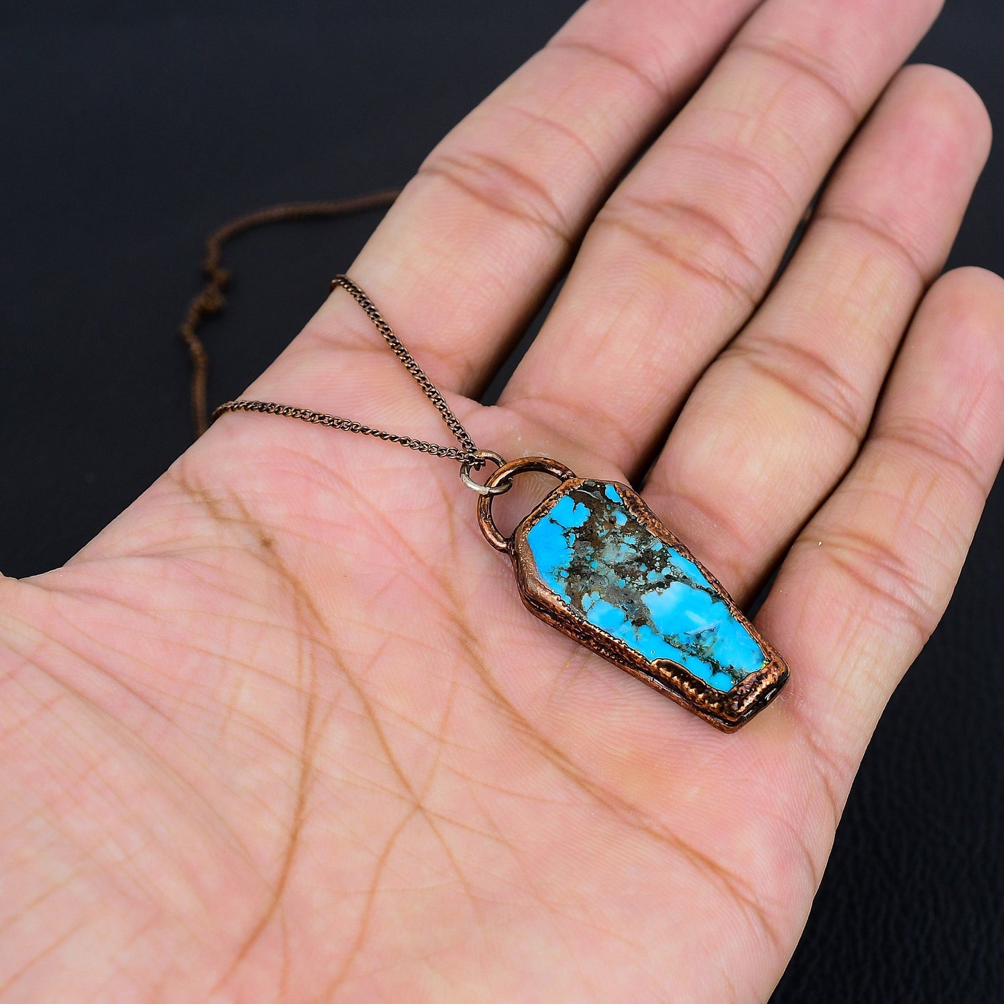Turquoise Coffin Gemstone Pendant