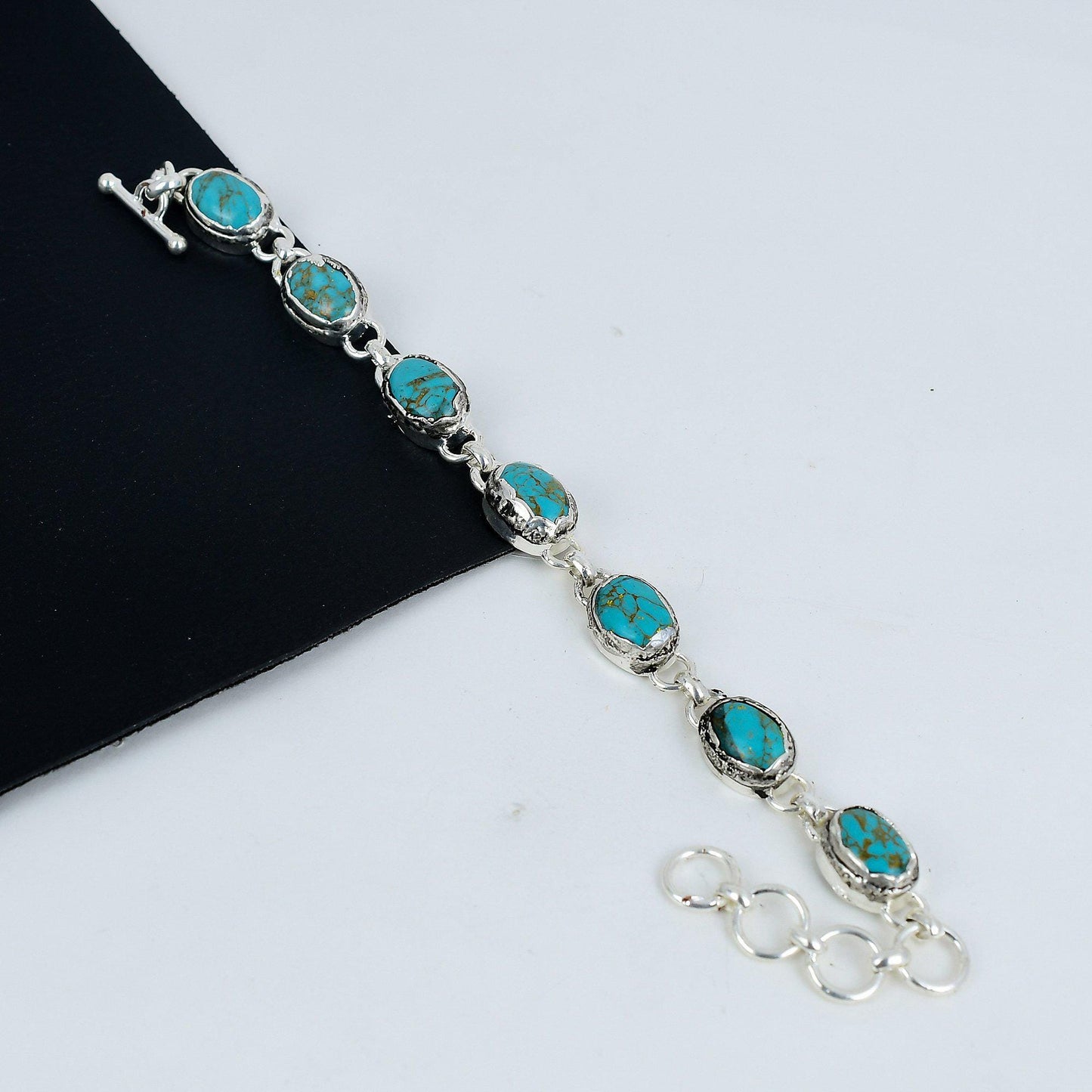Blue Copper Turquoise Gemstone Bracelet