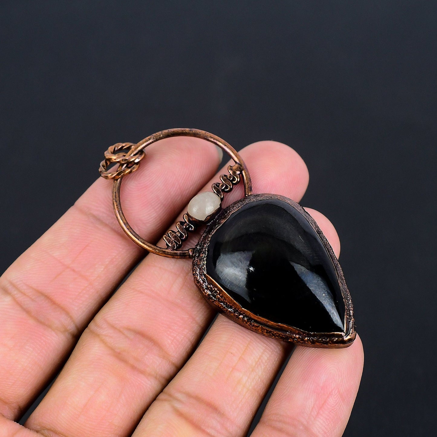 Black Obsidian Gemstone Pendant