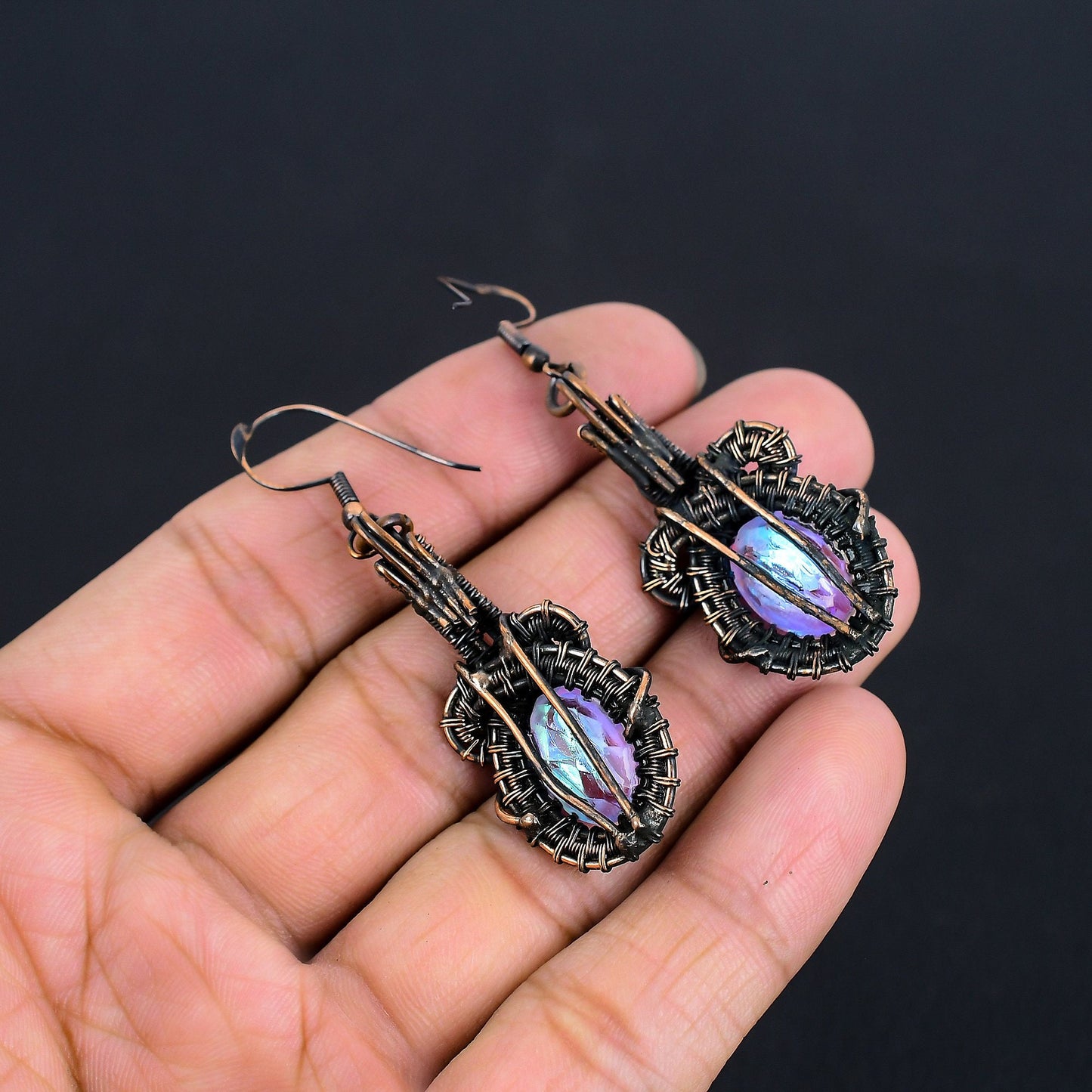 Rainbow Mystic Topaz Gemstone Earrings