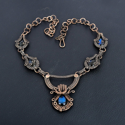 Blue-Green Labradorite Gemstone Necklace