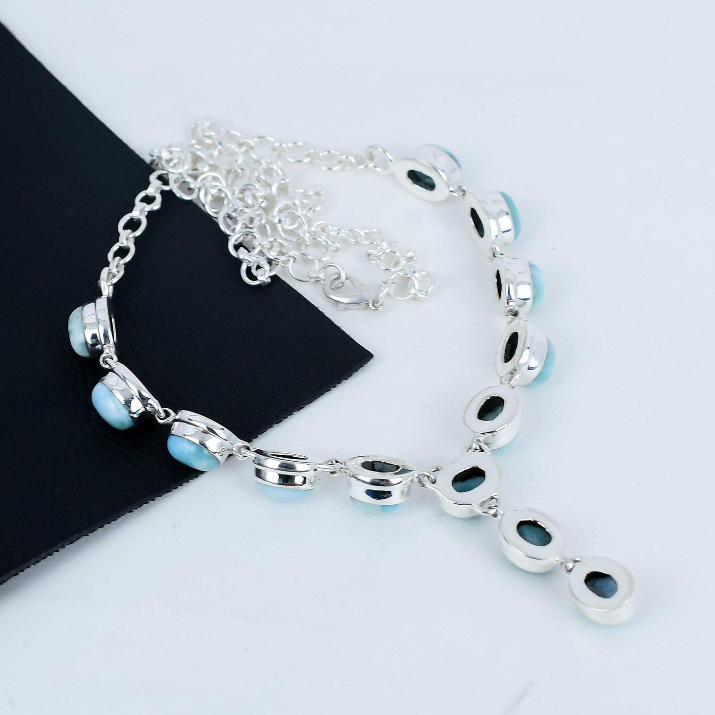 Larimar Blue Gemstone Necklace