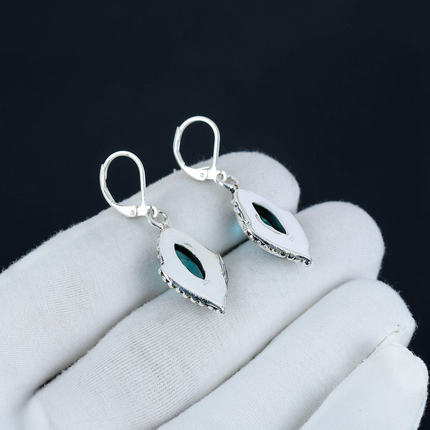 Indicolite Gemstone Earrings