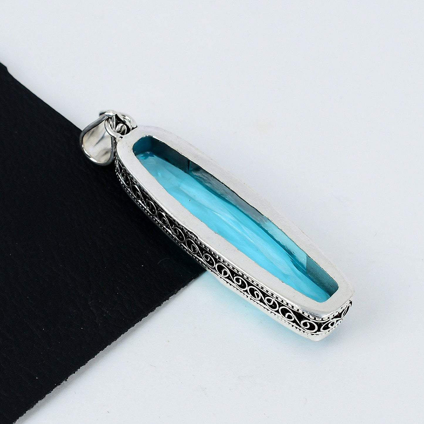 Swiss Blue Topaz Gemstone Pendant