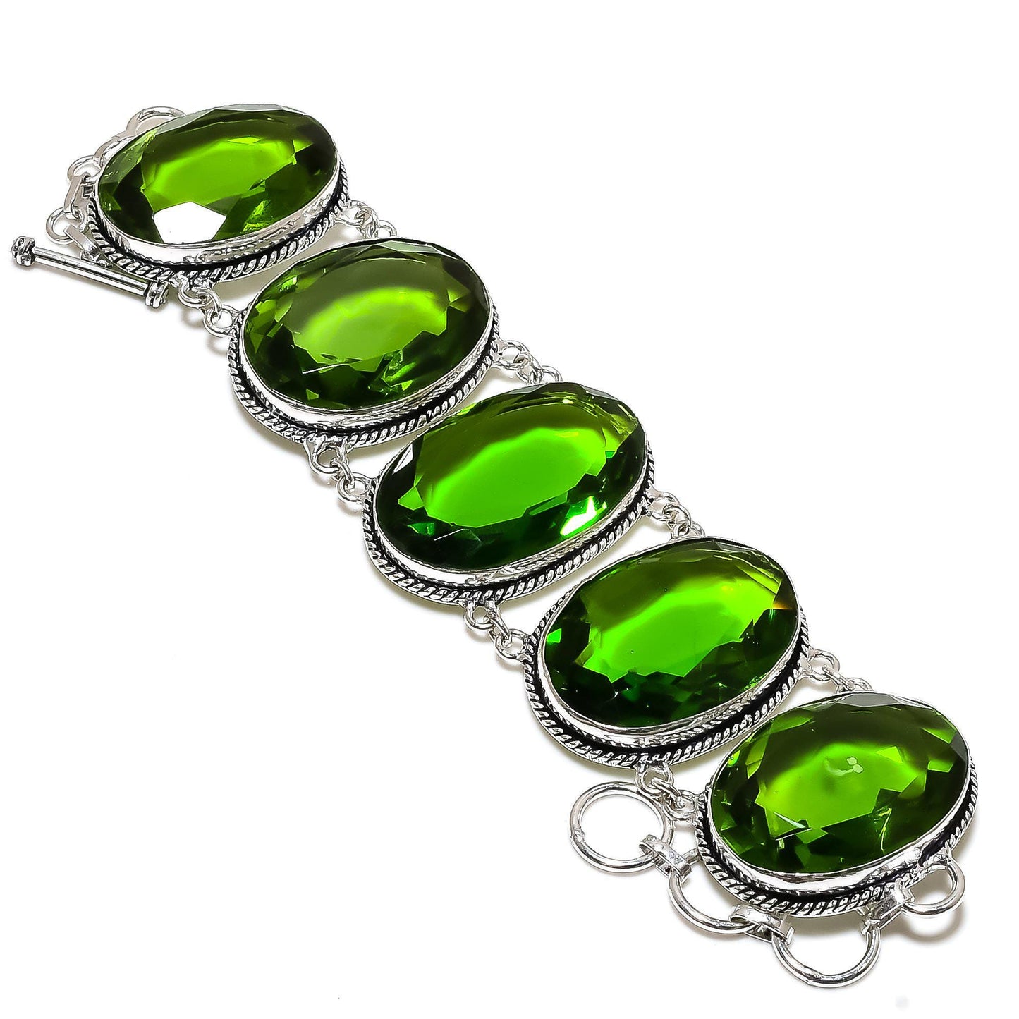 Peridot Green Gemstone Bracelet