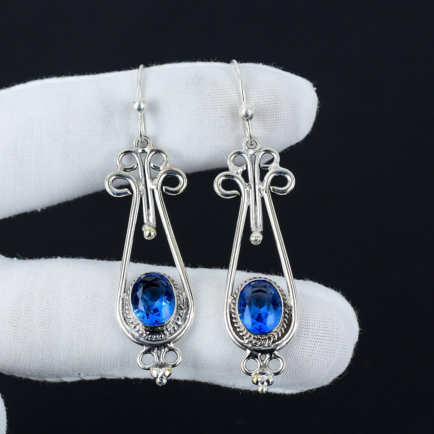 Swiss Blue Topaz Sterling Silver Earrings