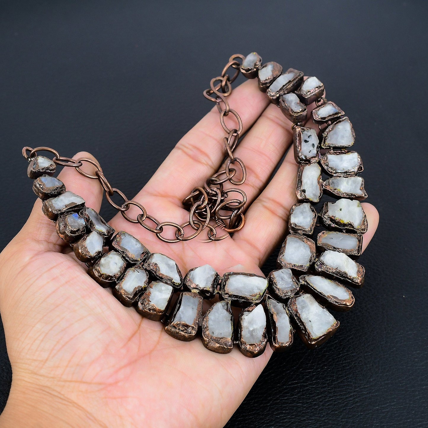 Rainbow Moonstone Gemstone Necklace