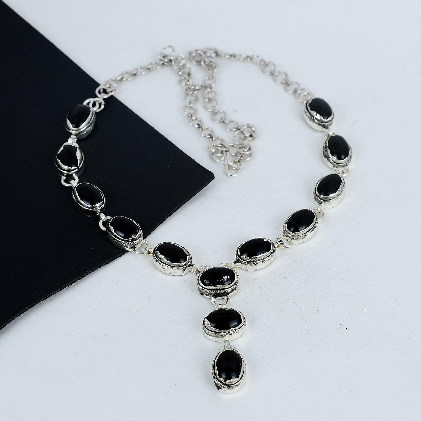 Black Onyx Electroformed Sterling Silver Necklace