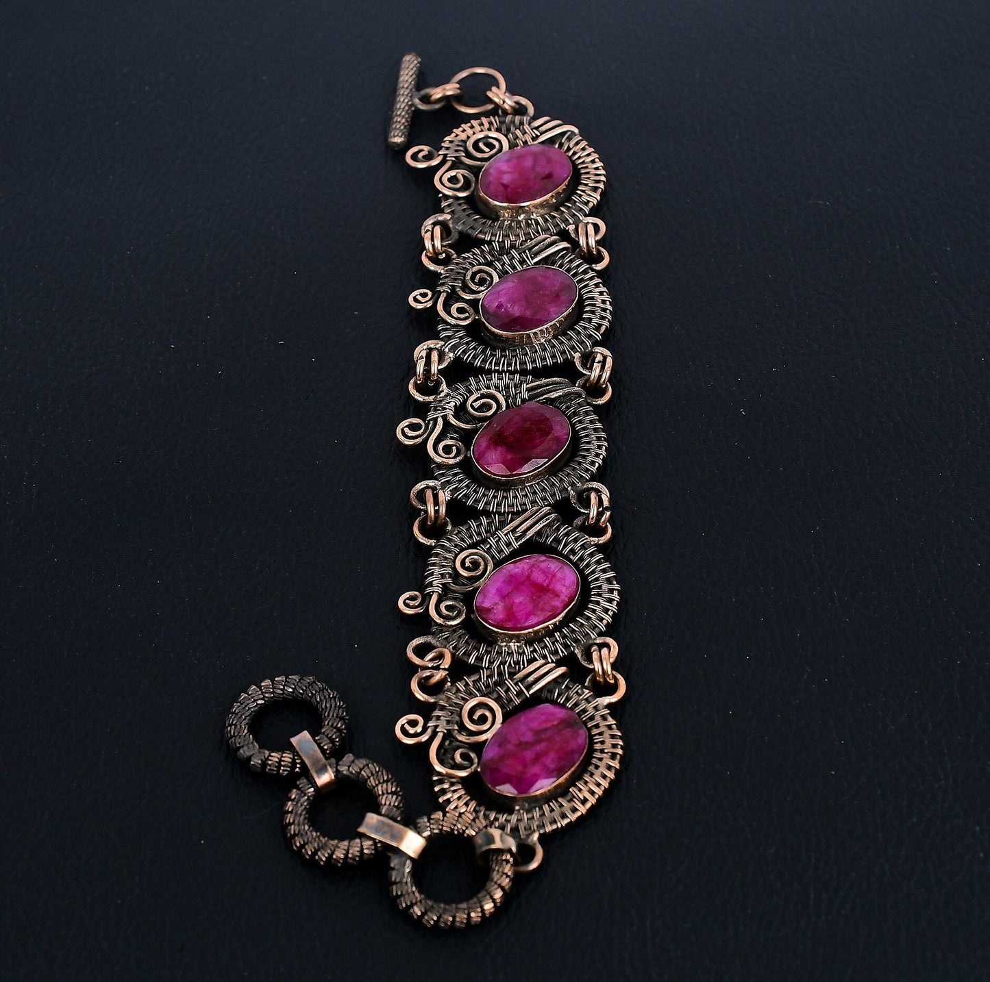 Red Ruby Gemstone Bracelet