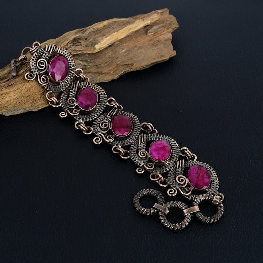 Red Ruby Gemstone Bracelet