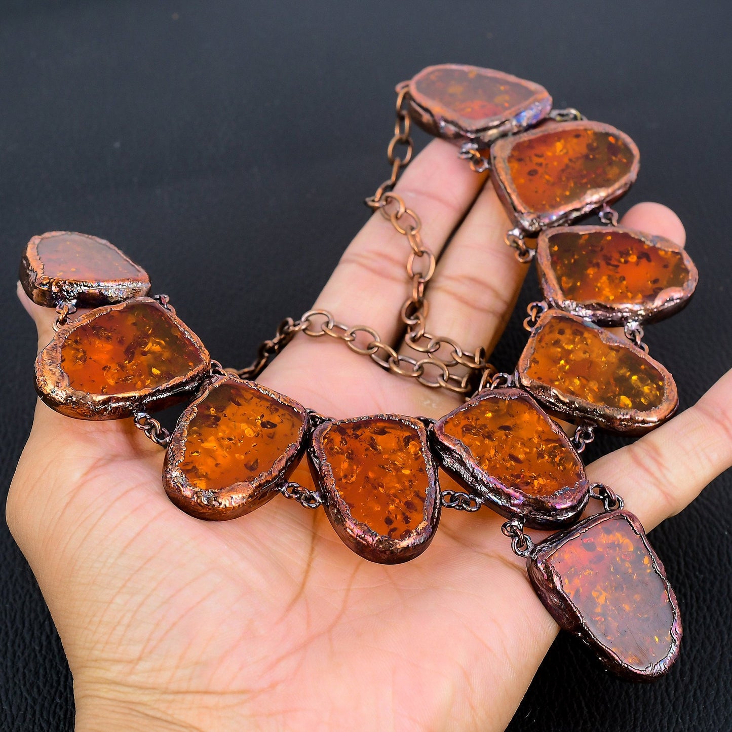Golden Baltic Amber Gemstone Necklace