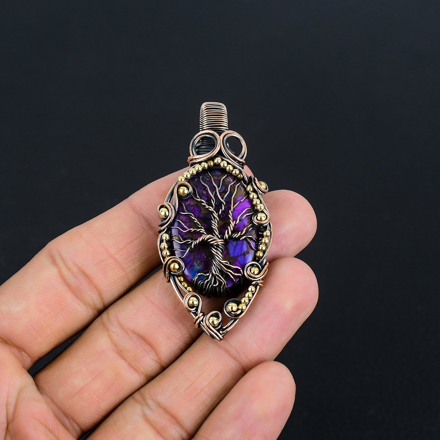 Purple Turquoise Gemstone Pendant