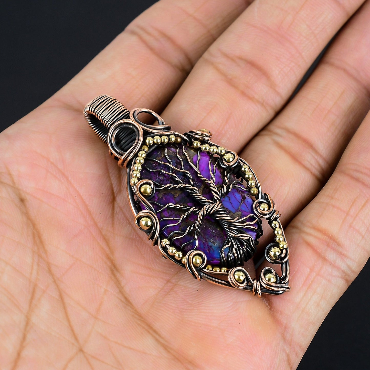 Purple Turquoise Gemstone Pendant
