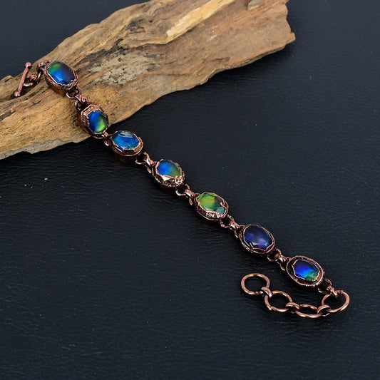 Rainbow Ammolite Gemstone Bracelet