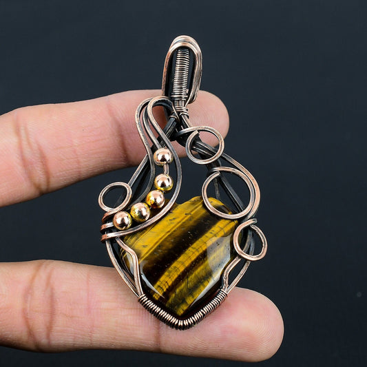 Golden Brown Tiger Eye Gemstone Pendant