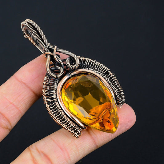 Yellow Citrine Gemstone Pendant