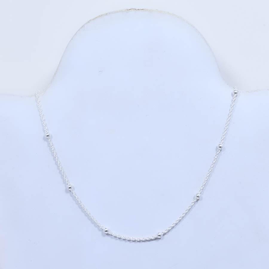 Silver Gemstone Rope Chain