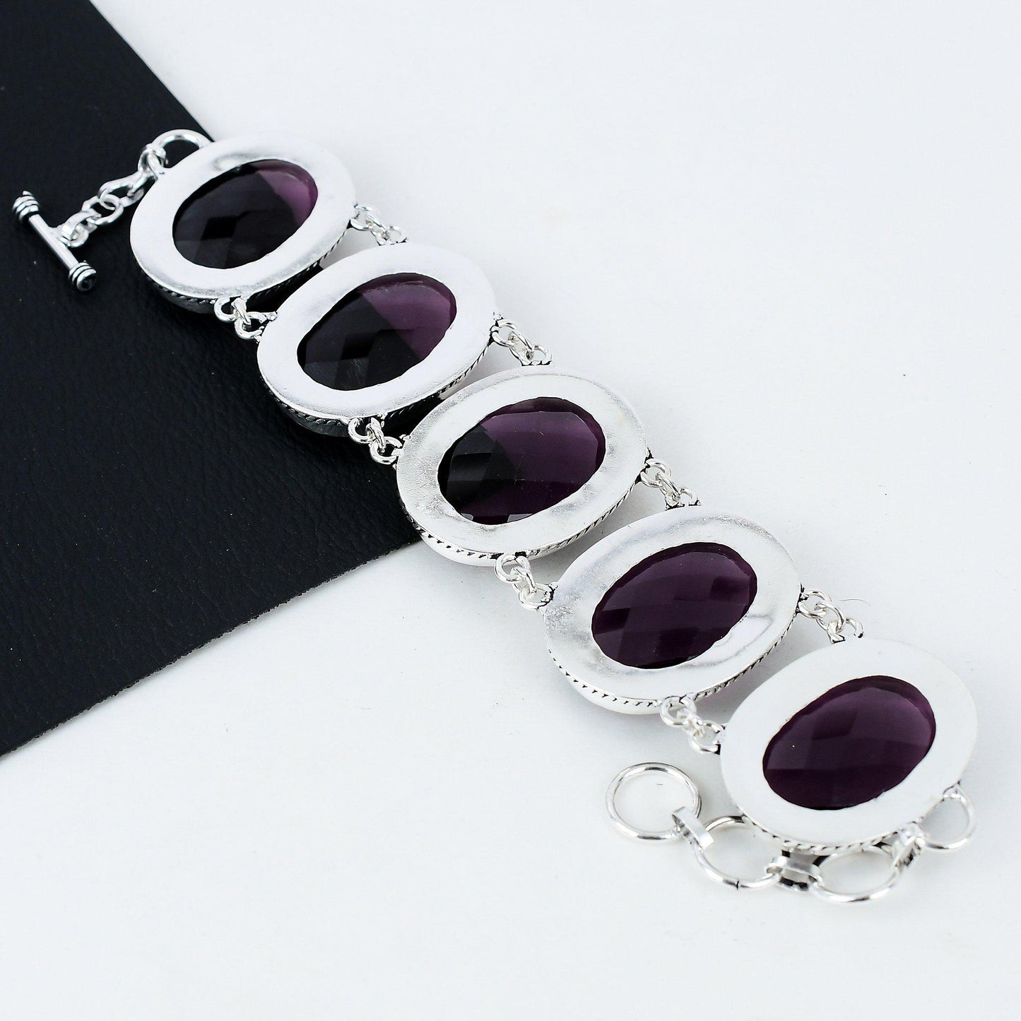 Purple Amethyst Sterling Silver Bracelet