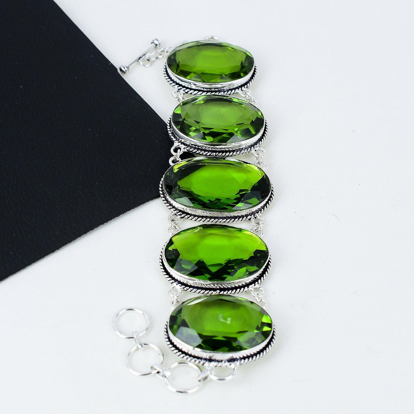 Peridot Green Gemstone Bracelet