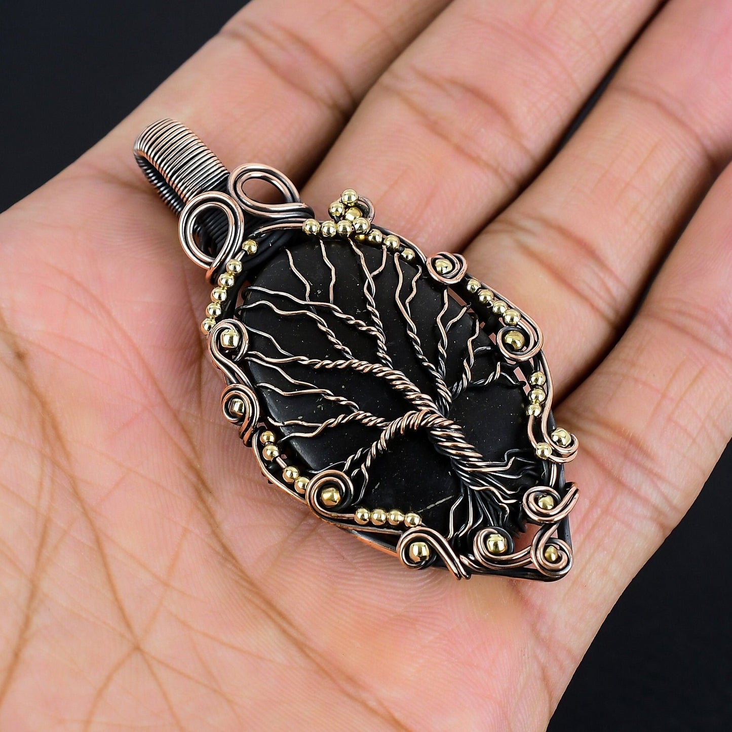Black Shungite Gemstone Pendant