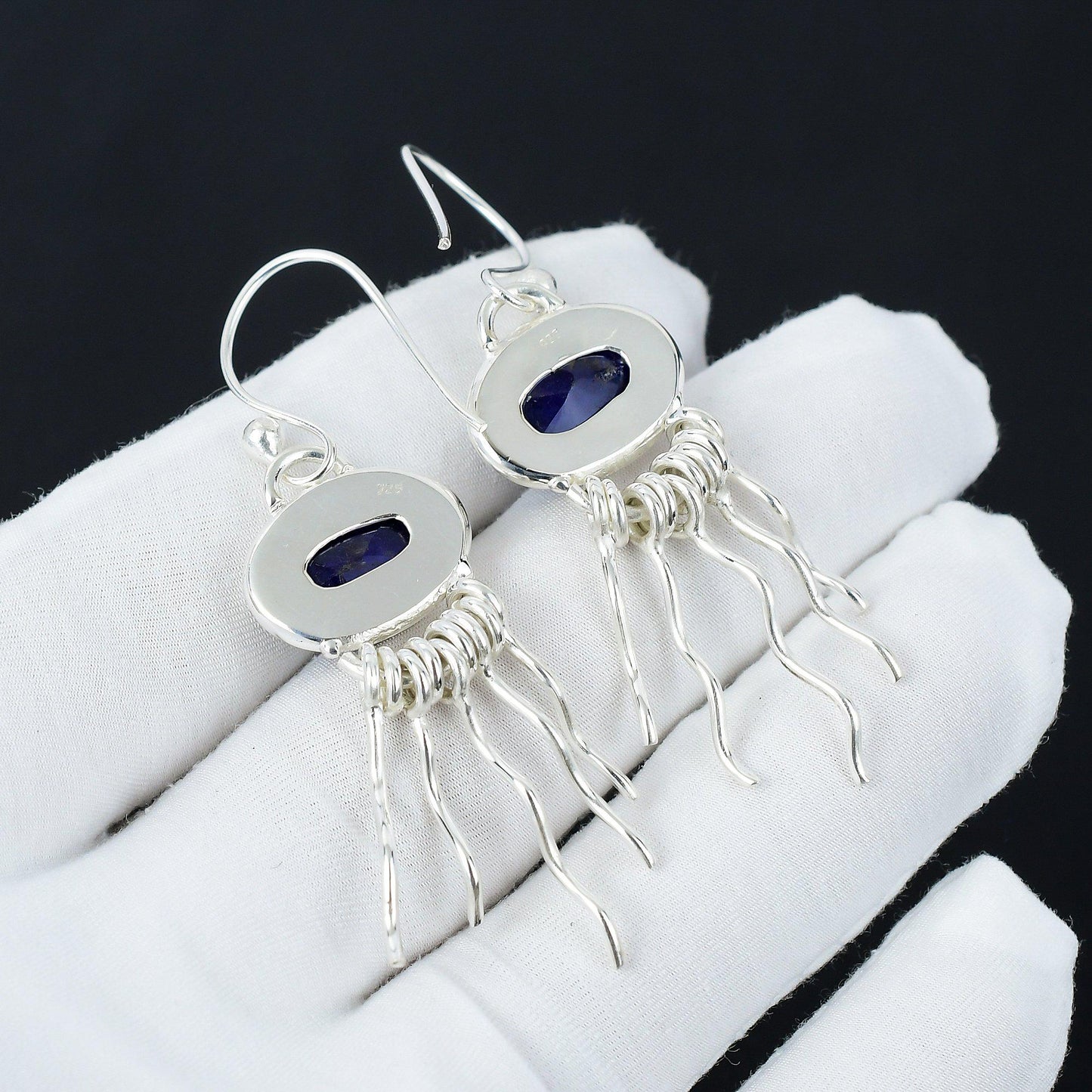 Blue Sapphire Gemstone Earrings