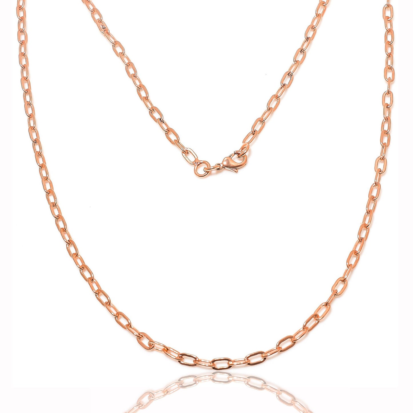 Oxidized Copper Gemstone Link Chain