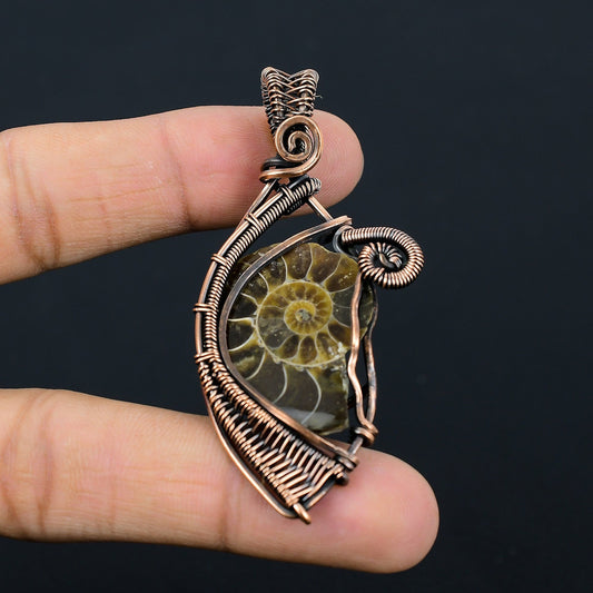 Brown Ammonite Gemstone Pendant