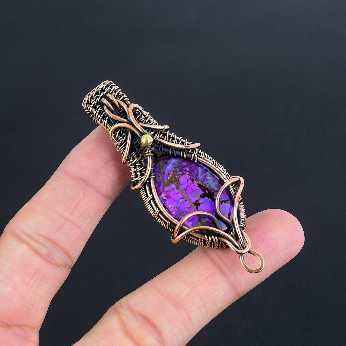 Purple Copper Turquoise Gemstone Pendant
