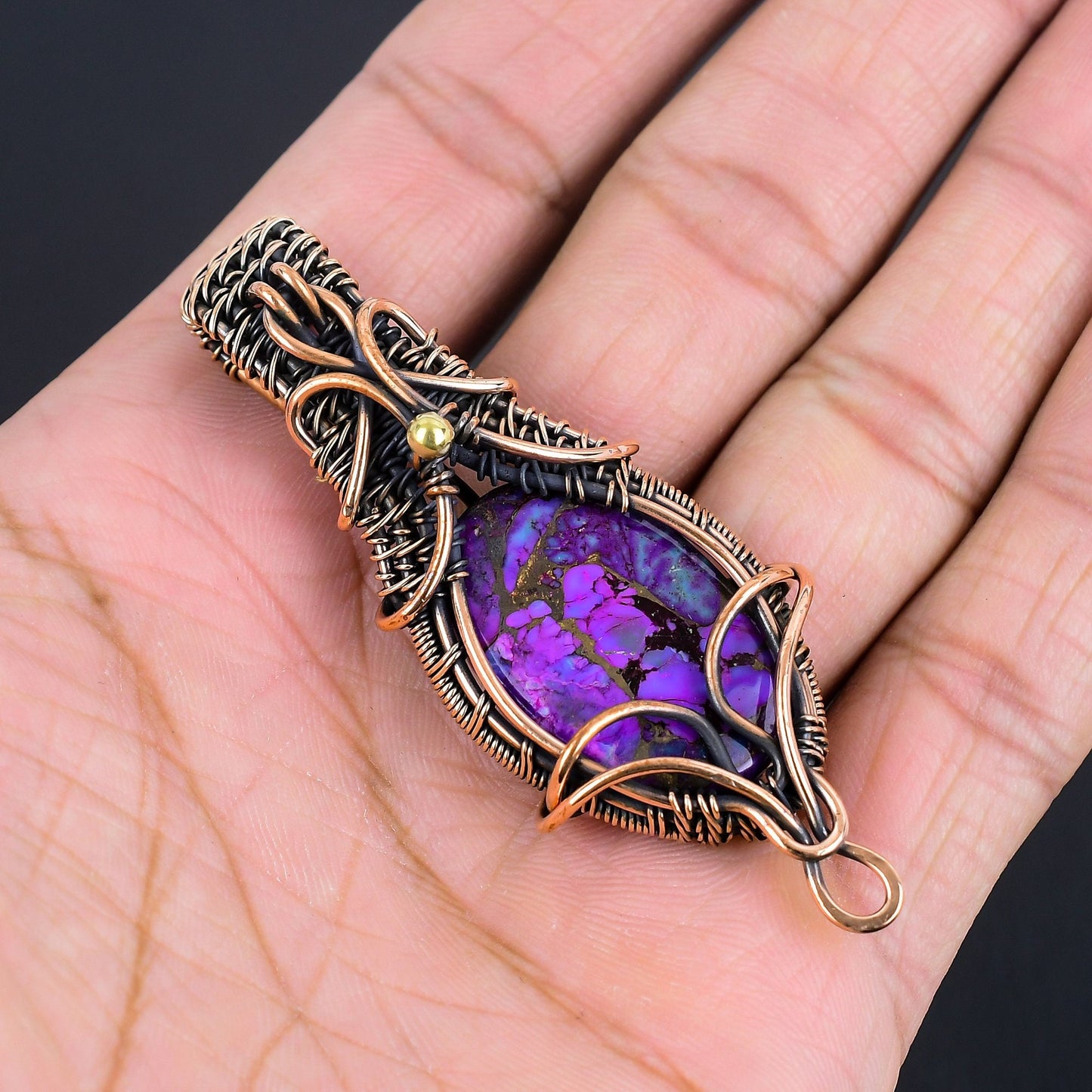 Purple Copper Turquoise Gemstone Pendant