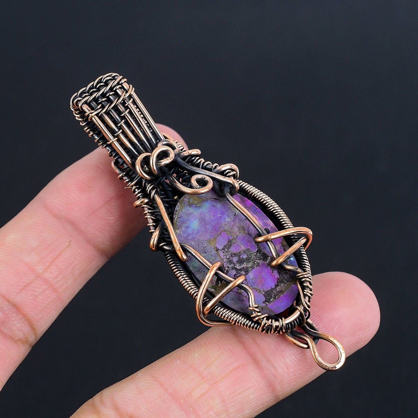 Purple Copper Turquoise Gemstone Pendant