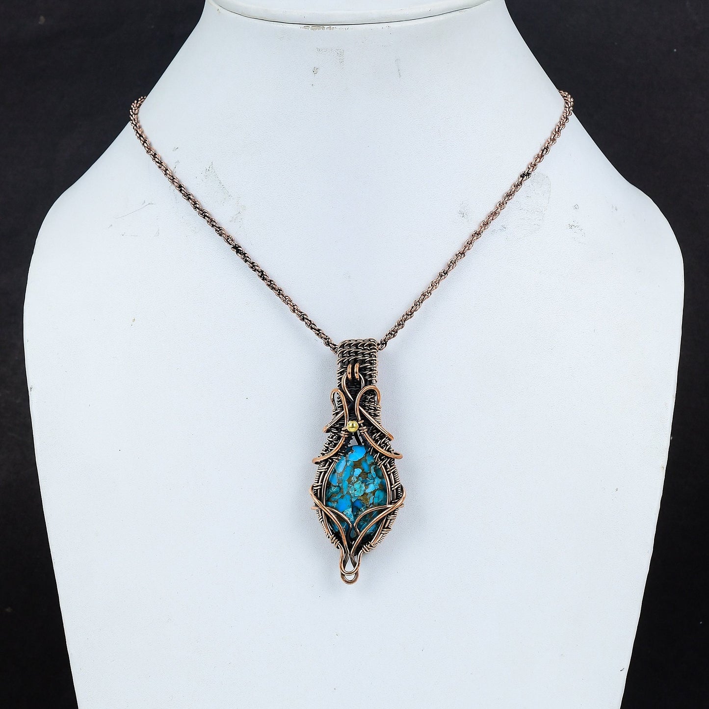 Blue Copper Turquoise Gemstone Pendant