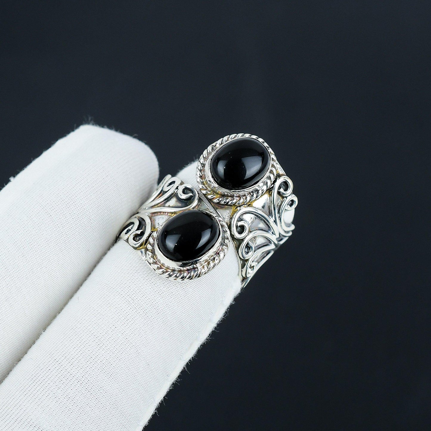 Black Onyx Gemstone Ring
