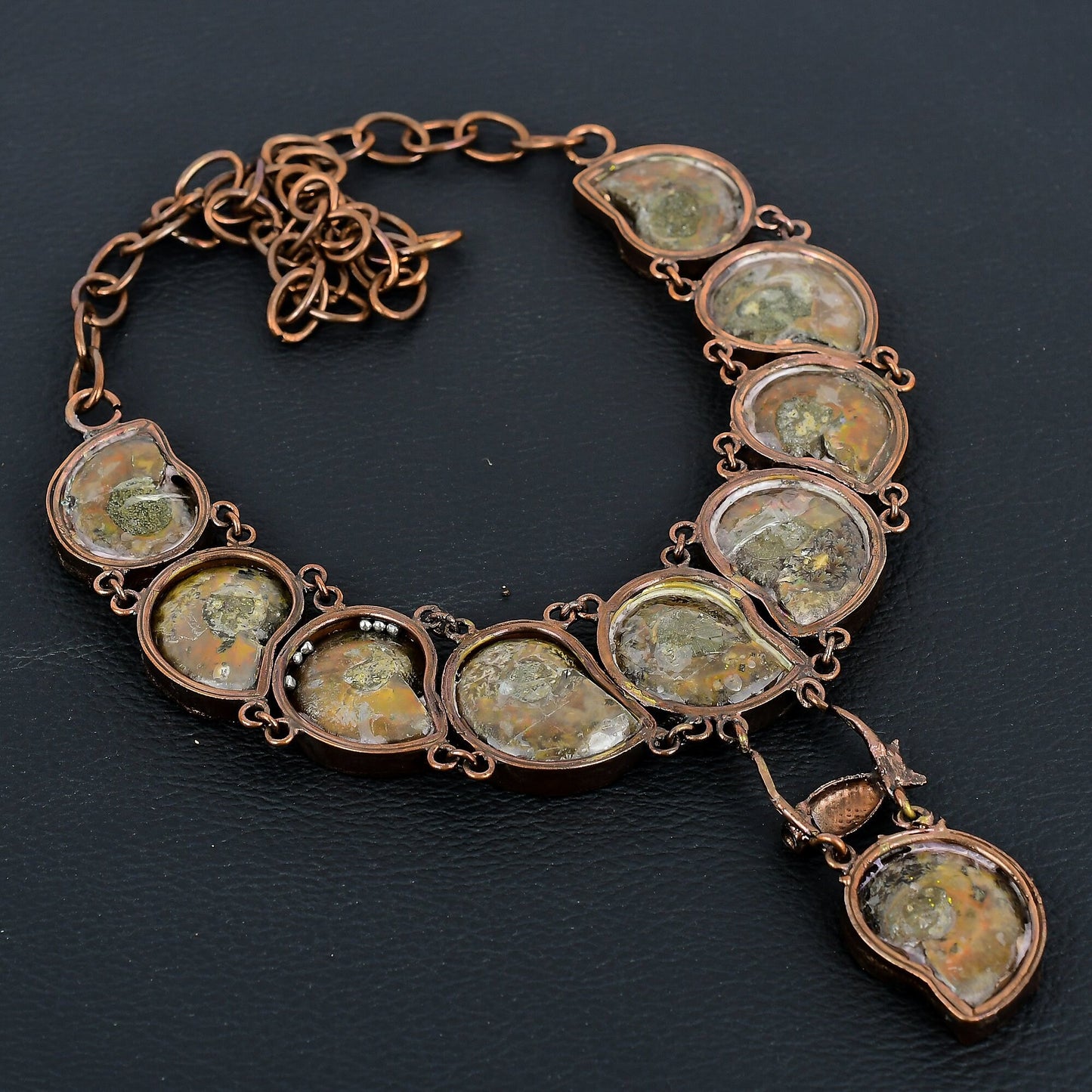 Copper Ammonite Gemstone Necklace