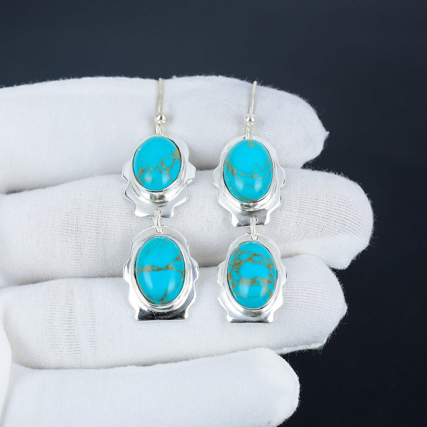 Arizona Turquoise Sterling Silver Earrings