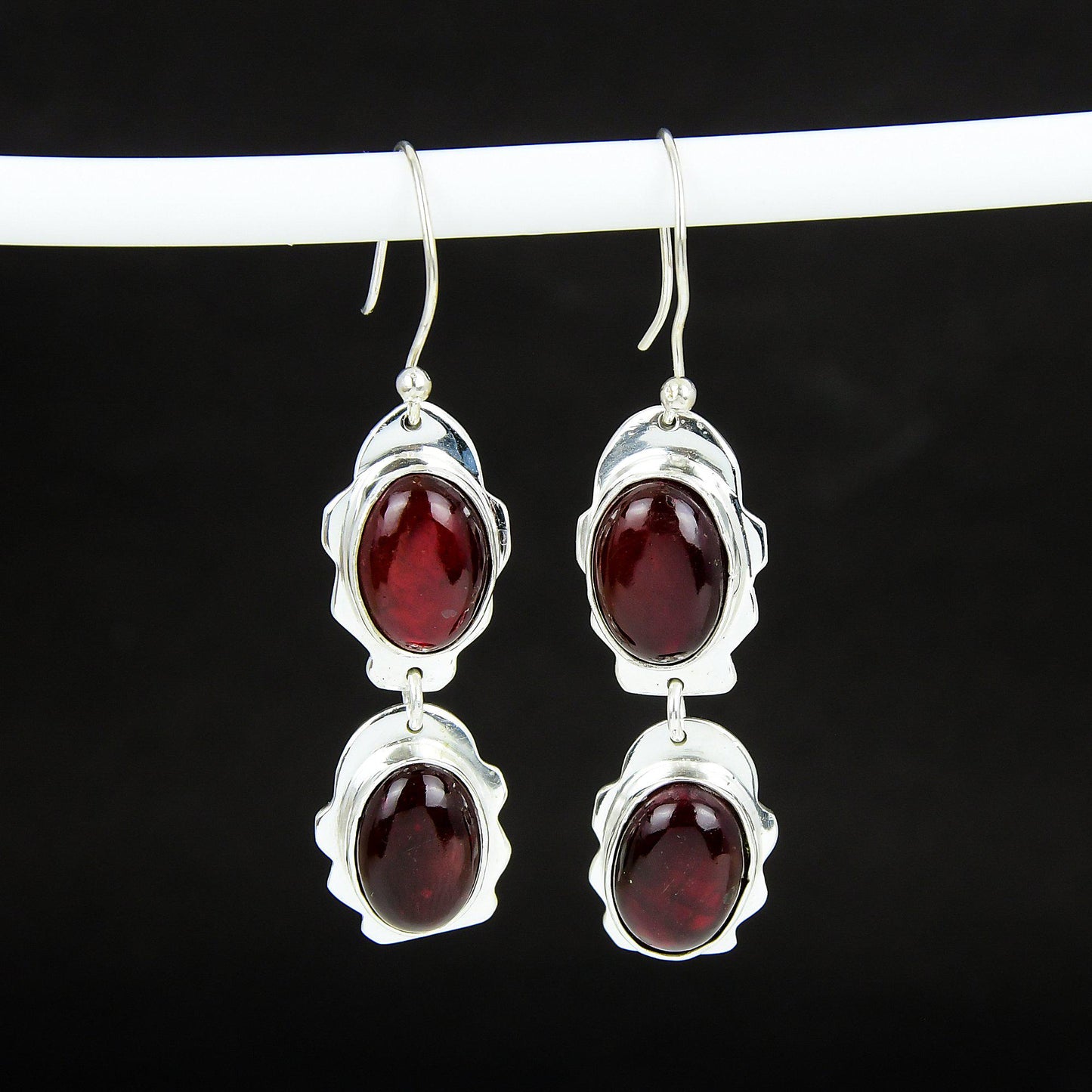 Red Labradorite 925 Sterling Silver Earrings