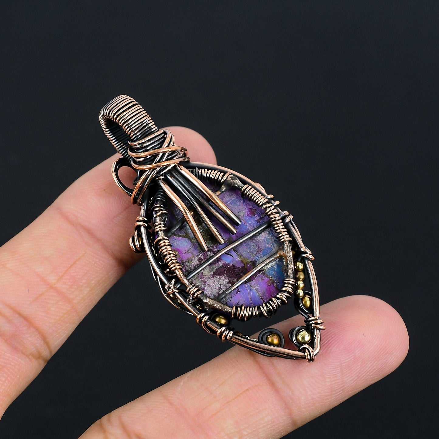 Purple Turquoise Gemstone Pendant