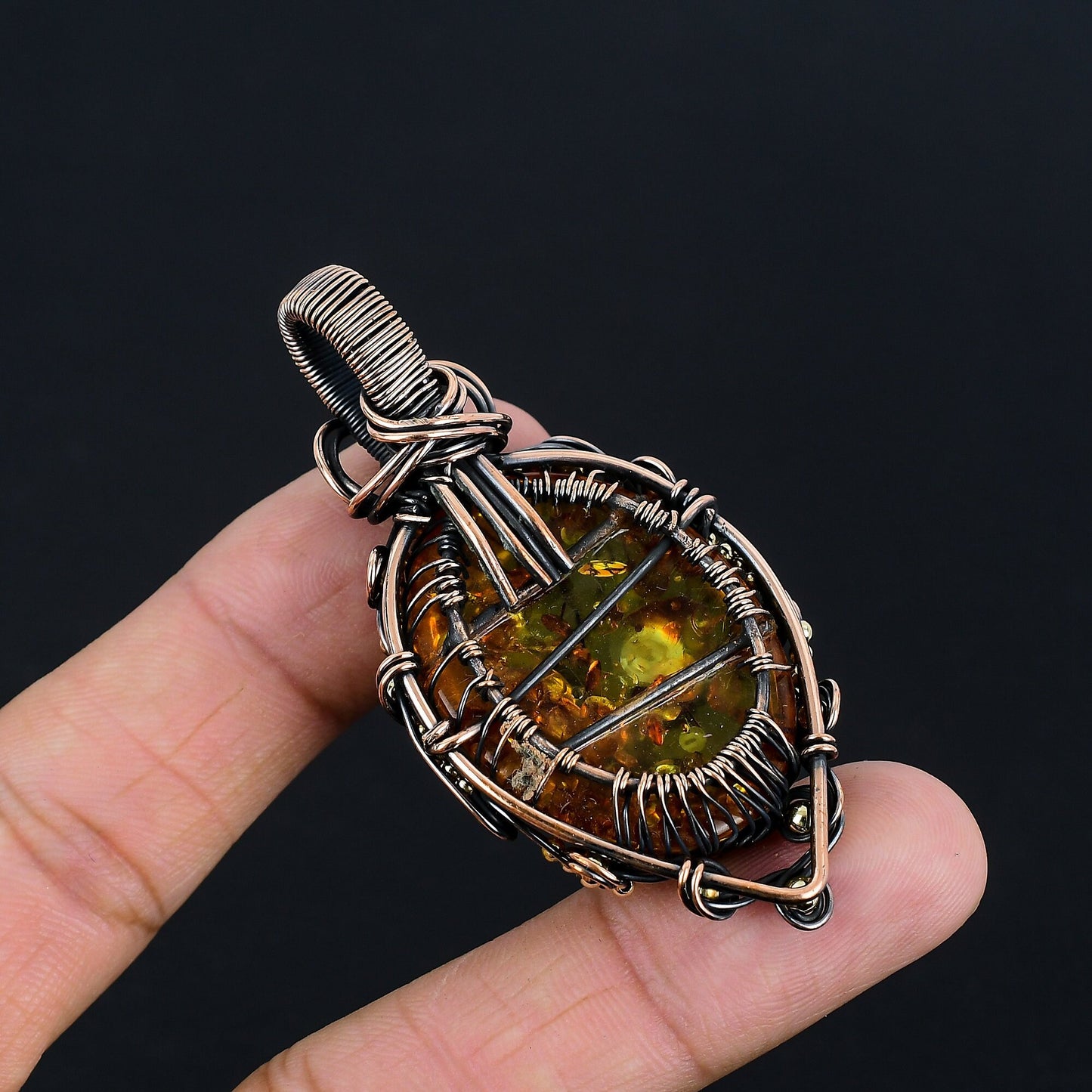 Golden Amber Gemstone Pendant