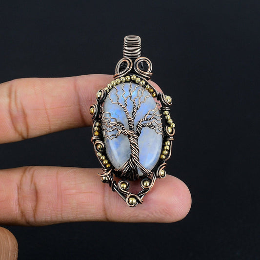 Rainbow Moonstone Gemstone Pendant