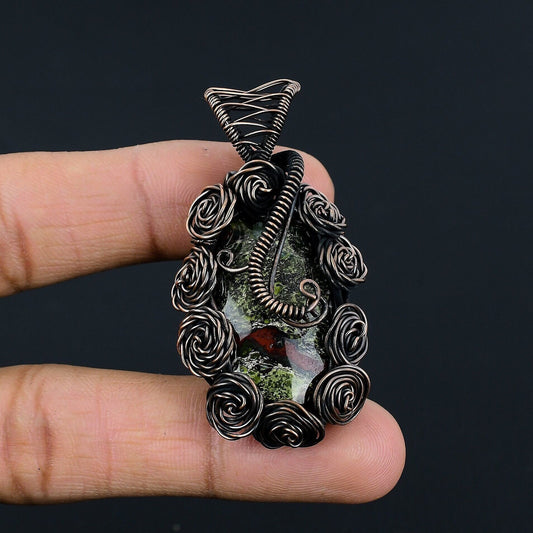 Green Bloodstone Gemstone Pendant