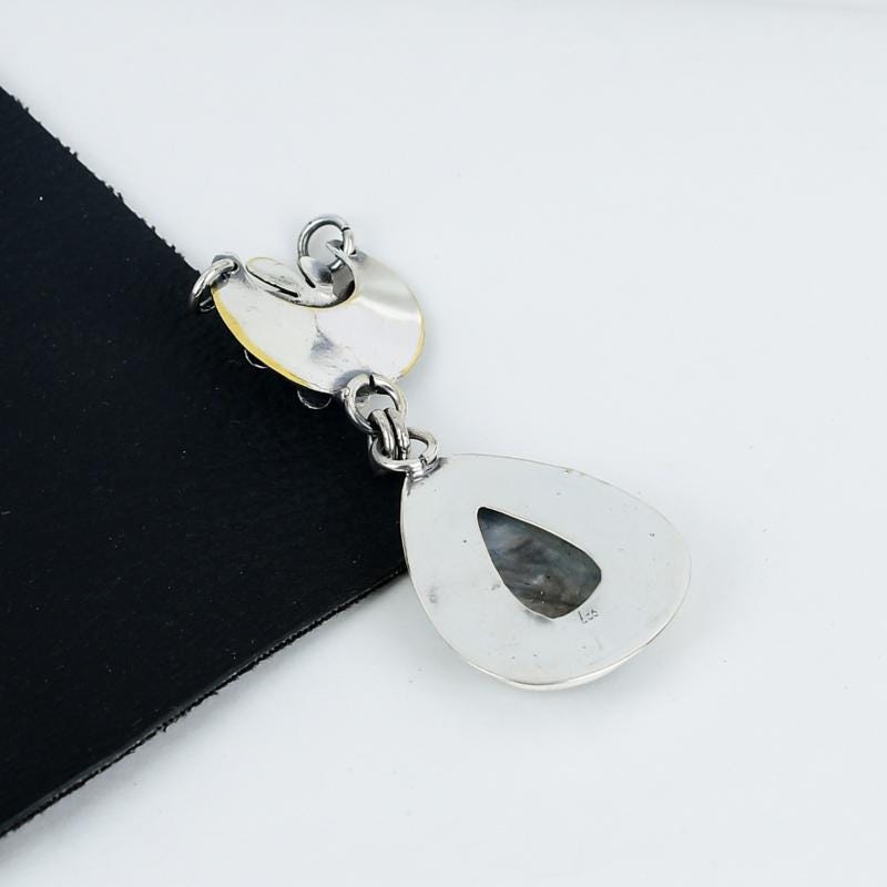 Rainbow Moonstone Silver Pendant