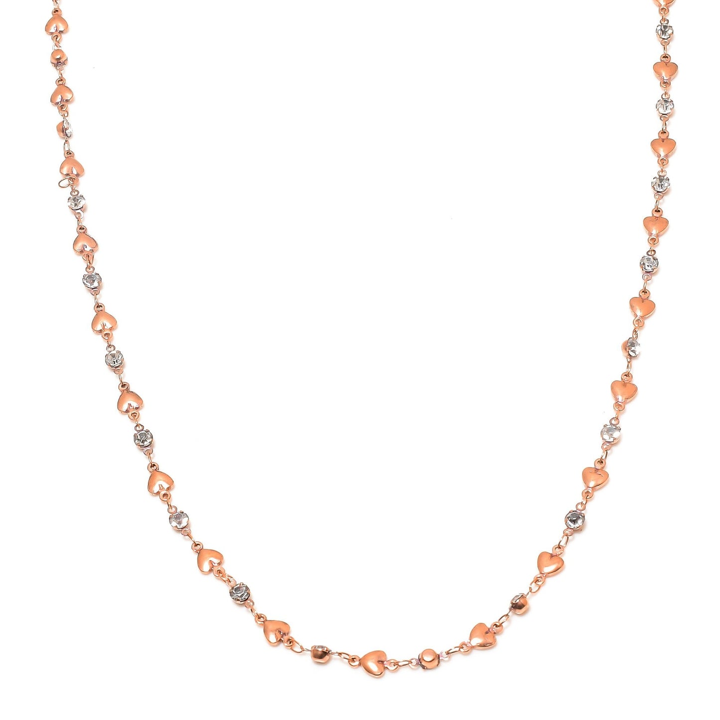 Copper CZ Heart Gemstone Necklace