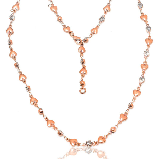 Copper CZ Heart Gemstone Necklace