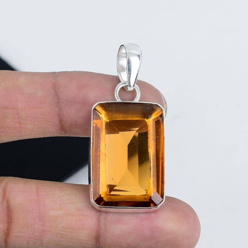 Yellow Citrine Gemstone Pendant