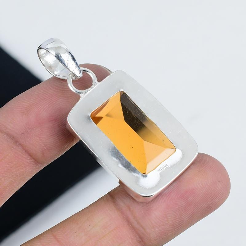 Yellow Citrine Gemstone Pendant