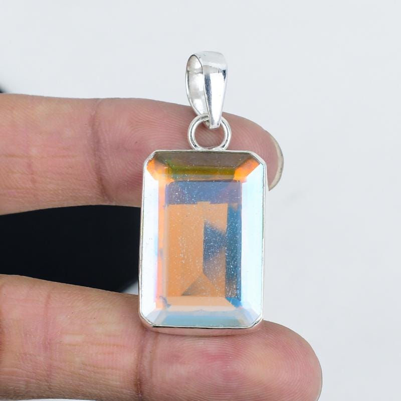 Rainbow Topaz Gemstone Pendant