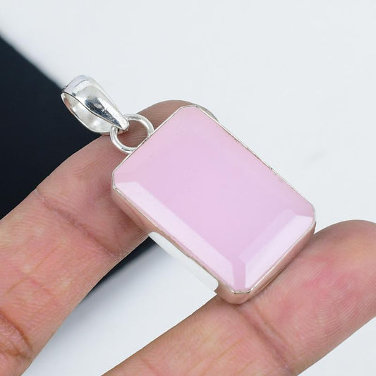 Pink Chalcedony Gemstone Pendant