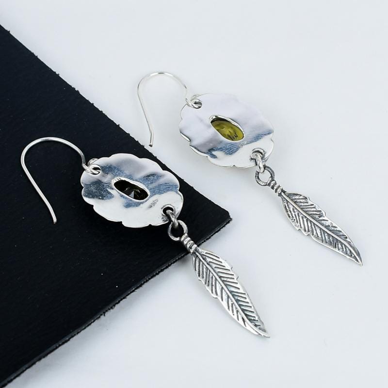 Yellow Citrine Gemstone Earrings