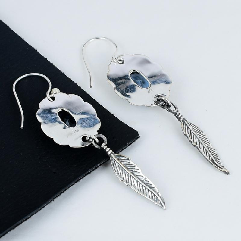 Blue Tanzanite Gemstone Earrings