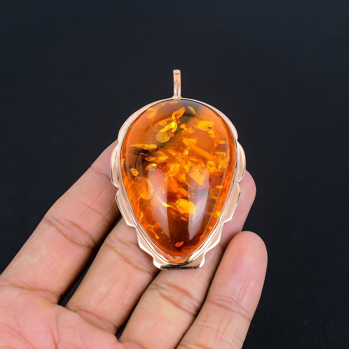 Golden Amber Gemstone Pendant