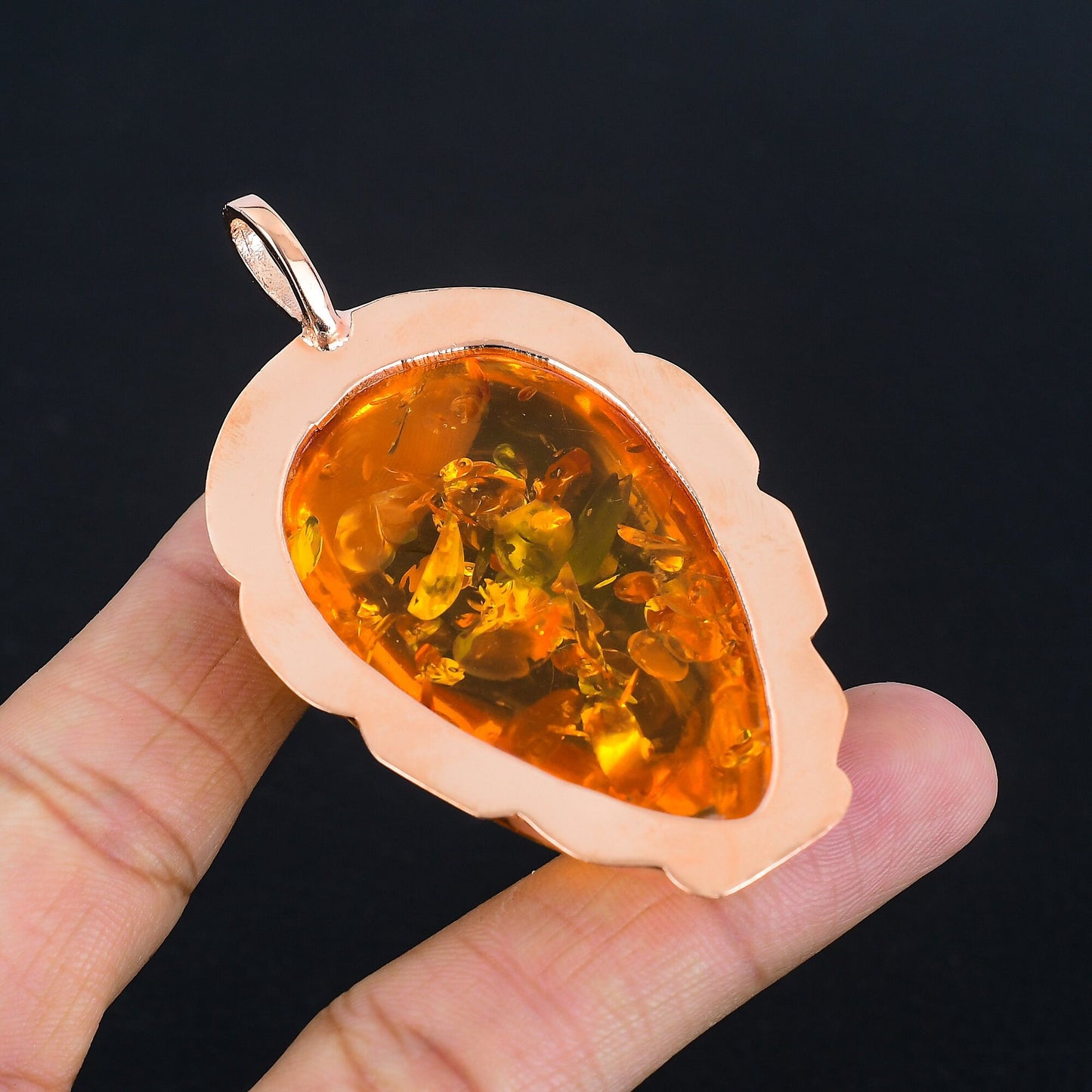 Golden Amber Gemstone Pendant